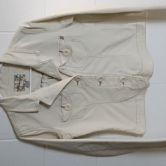 Vintage Fitted Stretch Fine Wale Cream Corduroy Jacket Shirt - Picture 13 of 13